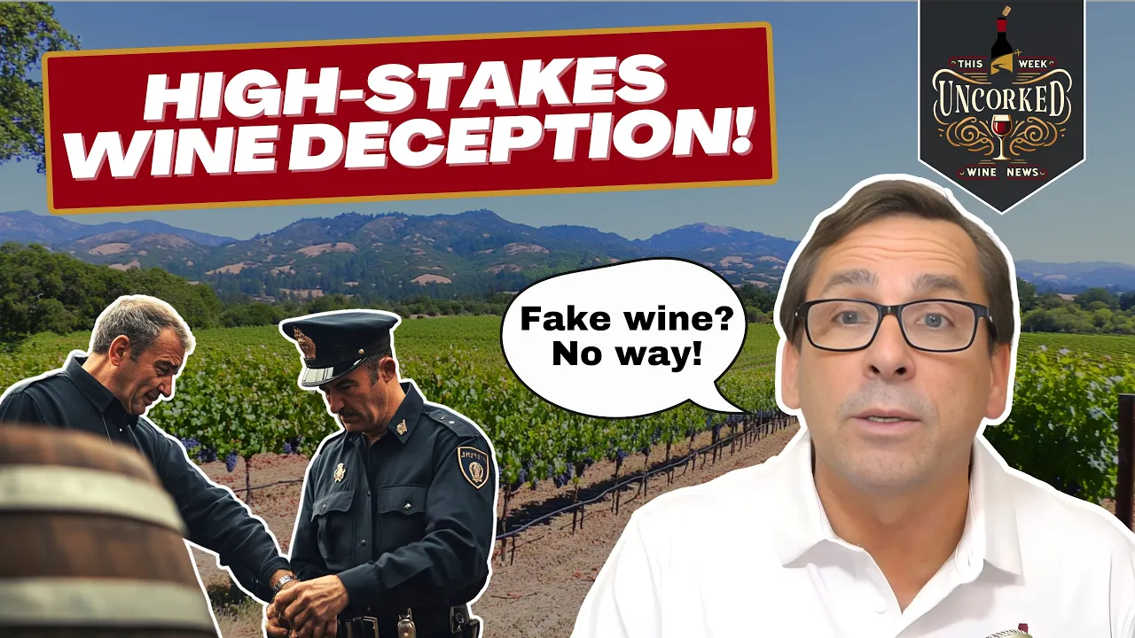 This Week Uncorked Episode 15 featuring a police officer handcuffing a vintner