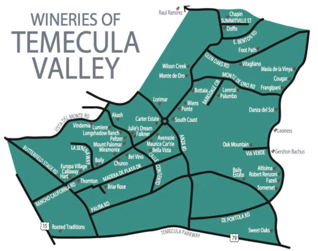 Temecula Valley Wine Map